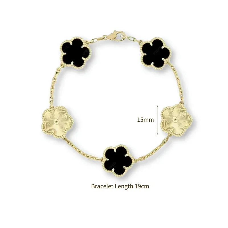 2025 New Hot Selling High Quality Natural Gemstone Four Leaf Flower/Five Leaf Flower Women Bracelet Luxury Jewelry