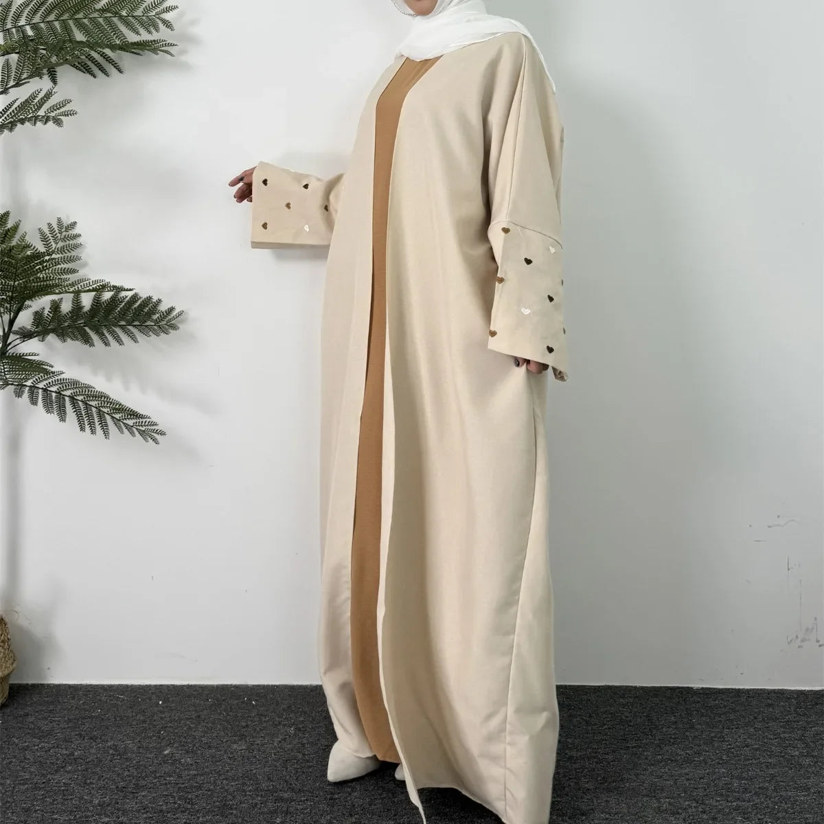 Embroidered Kaftan Abaya with Full Sleeves
