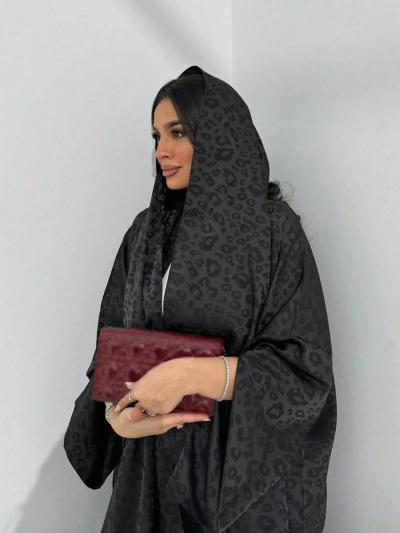 Casual Printed Abaya Set with Hijab