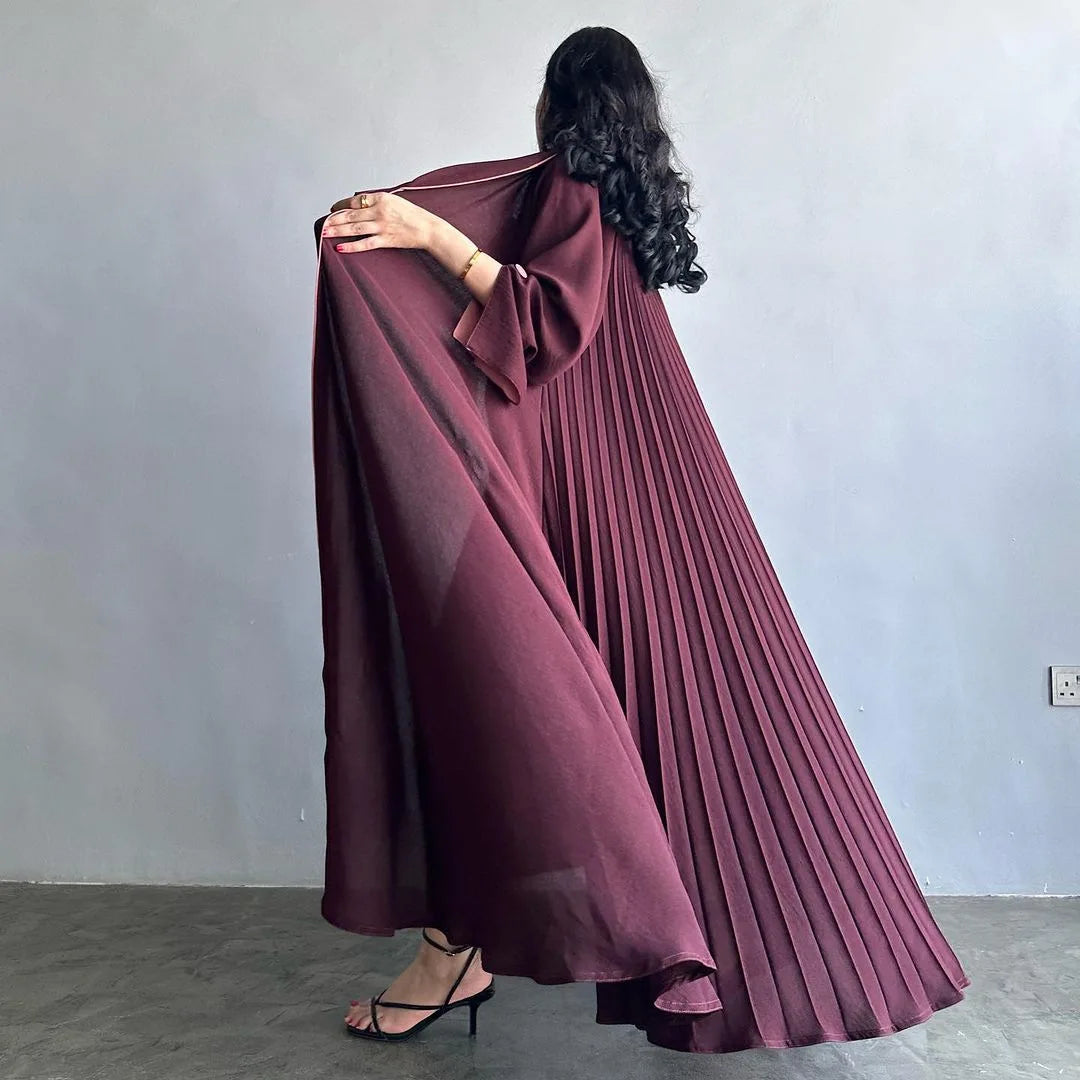 Button Split Sleeve Kimono Abaya - Dubai Style