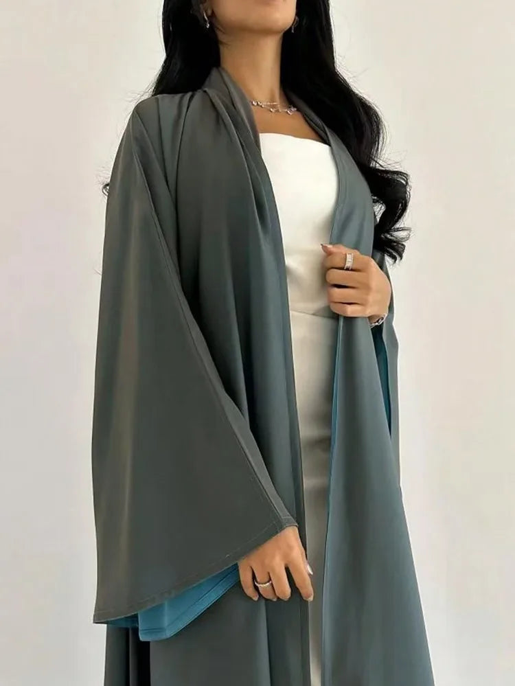 Reversible Loose Abaya with Full Sleeves - Two-Tone Design