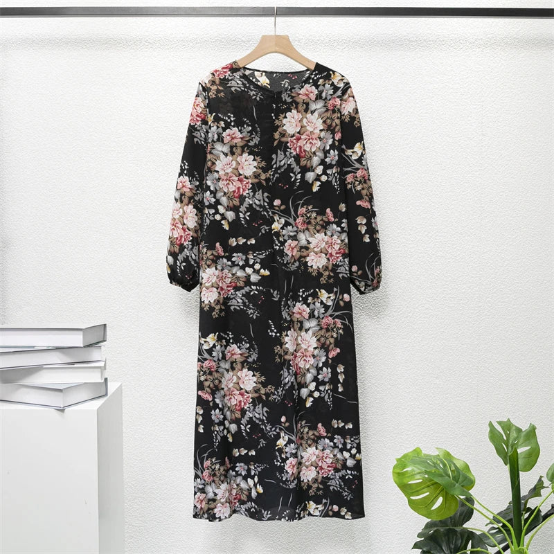 Black Loose Abaya Plain or Floral Print