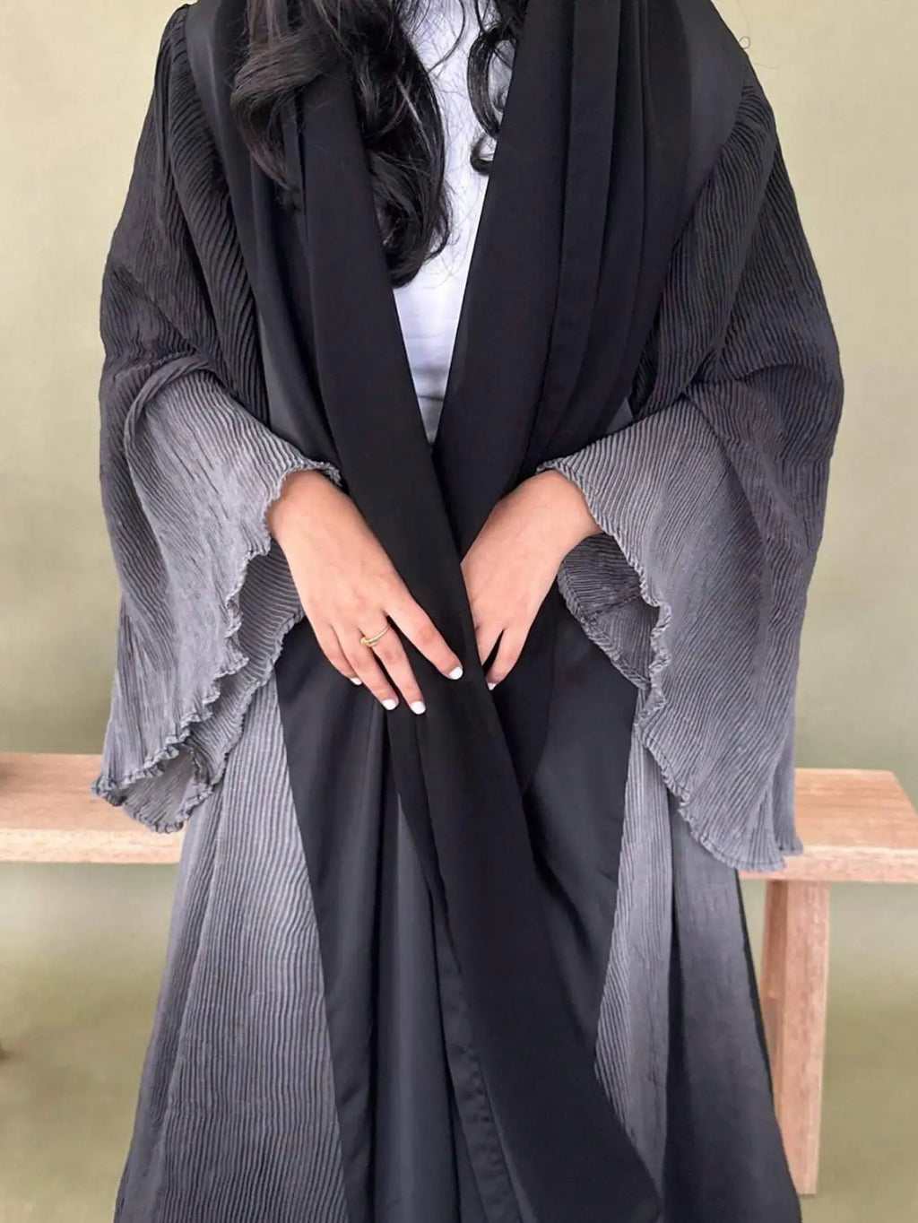 Two-Tone Abaya with Full Sleeves