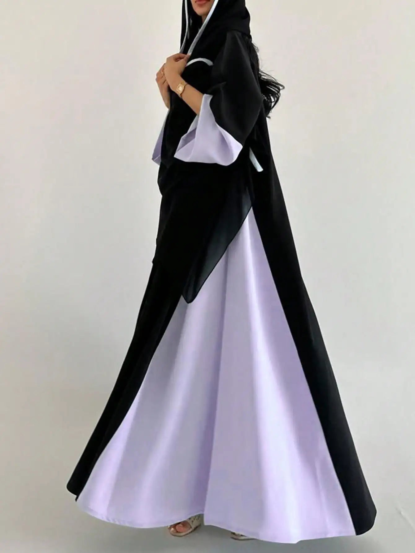 Elegant Multi-Color Open Front Abaya - Full Sleeve