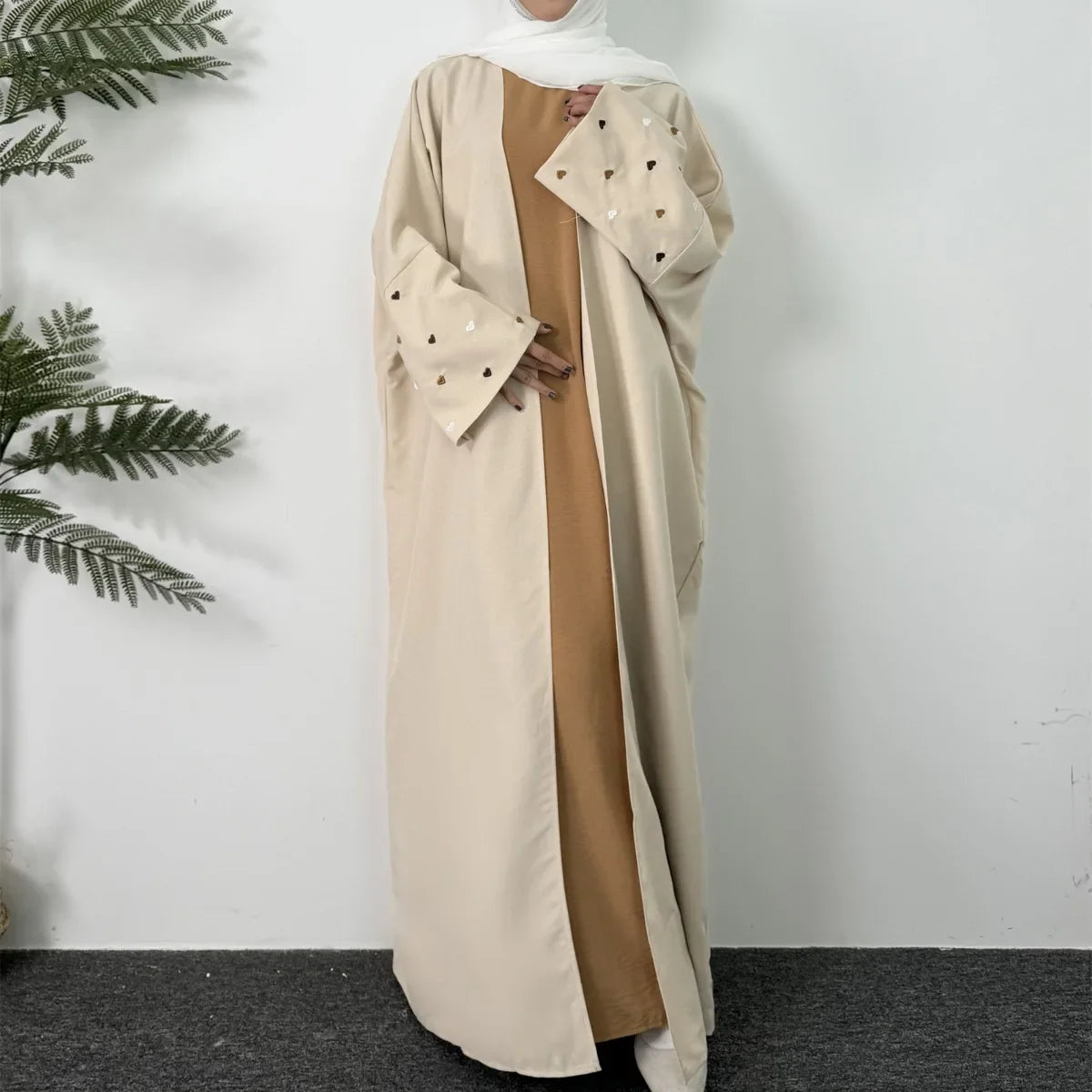 Embroidered Kaftan Abaya with Full Sleeves