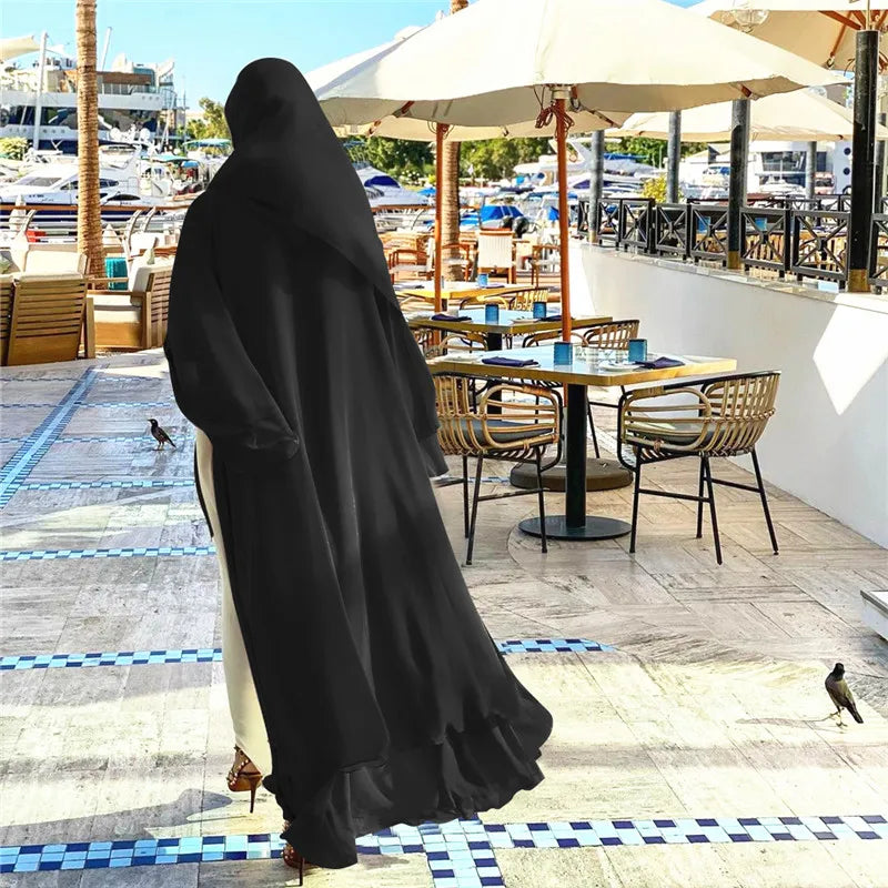 Chiffon Abaya Kimono with Belt - Dubai Style