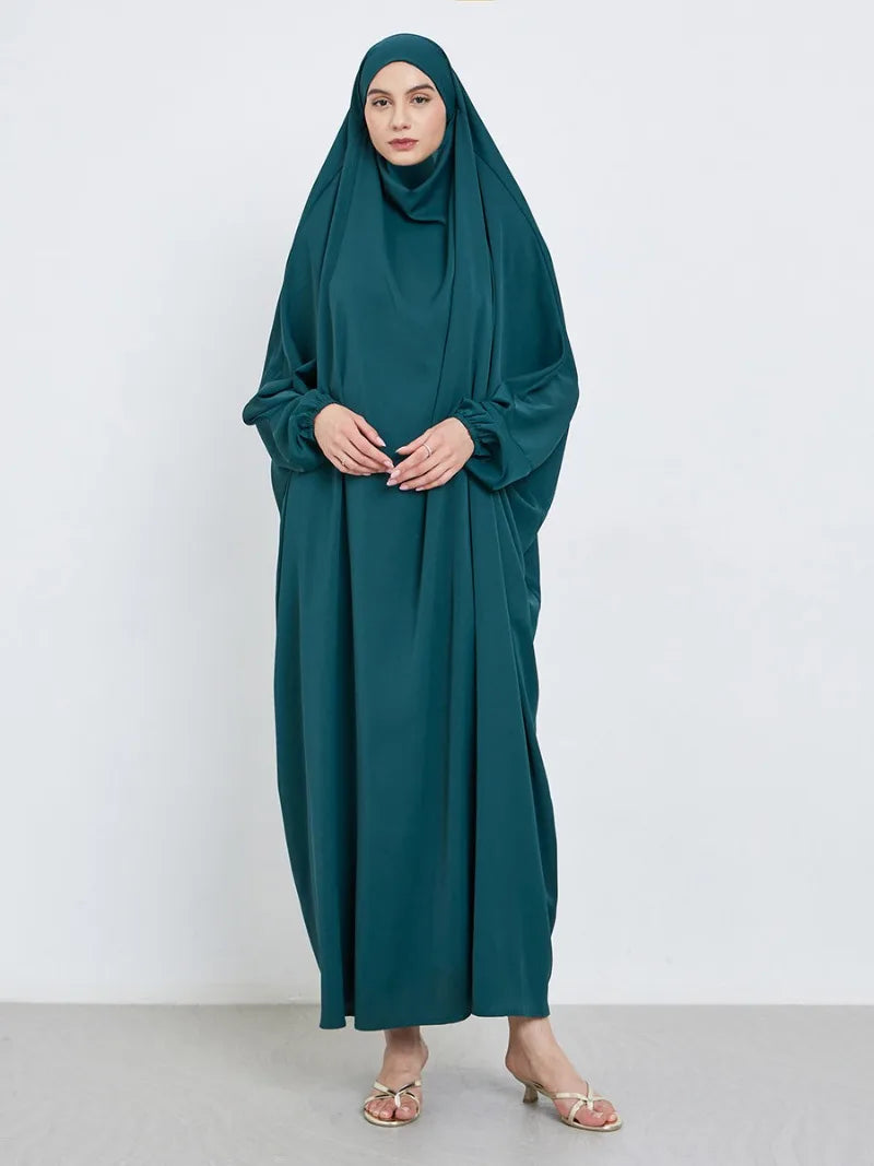 Hooded Abaya with Hijab - Full Sleeves
