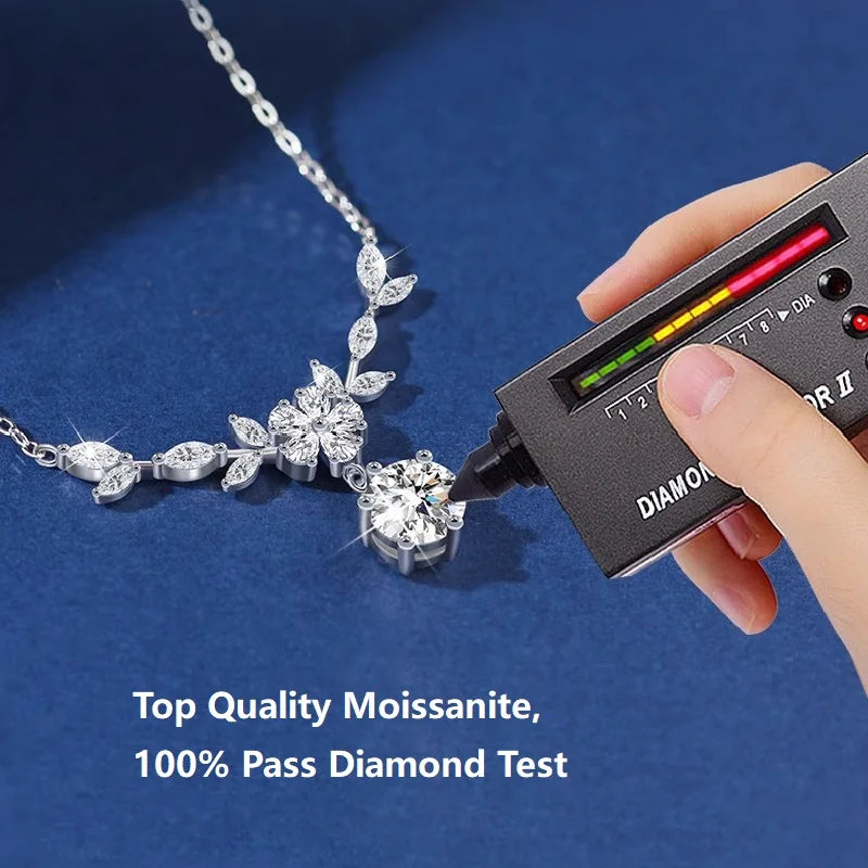 Halaile D Color Moissanite S925 Sterling Silver Cassia Twig Necklace Trendy Neck Chain Fine Jewelry Women Wedding Gift