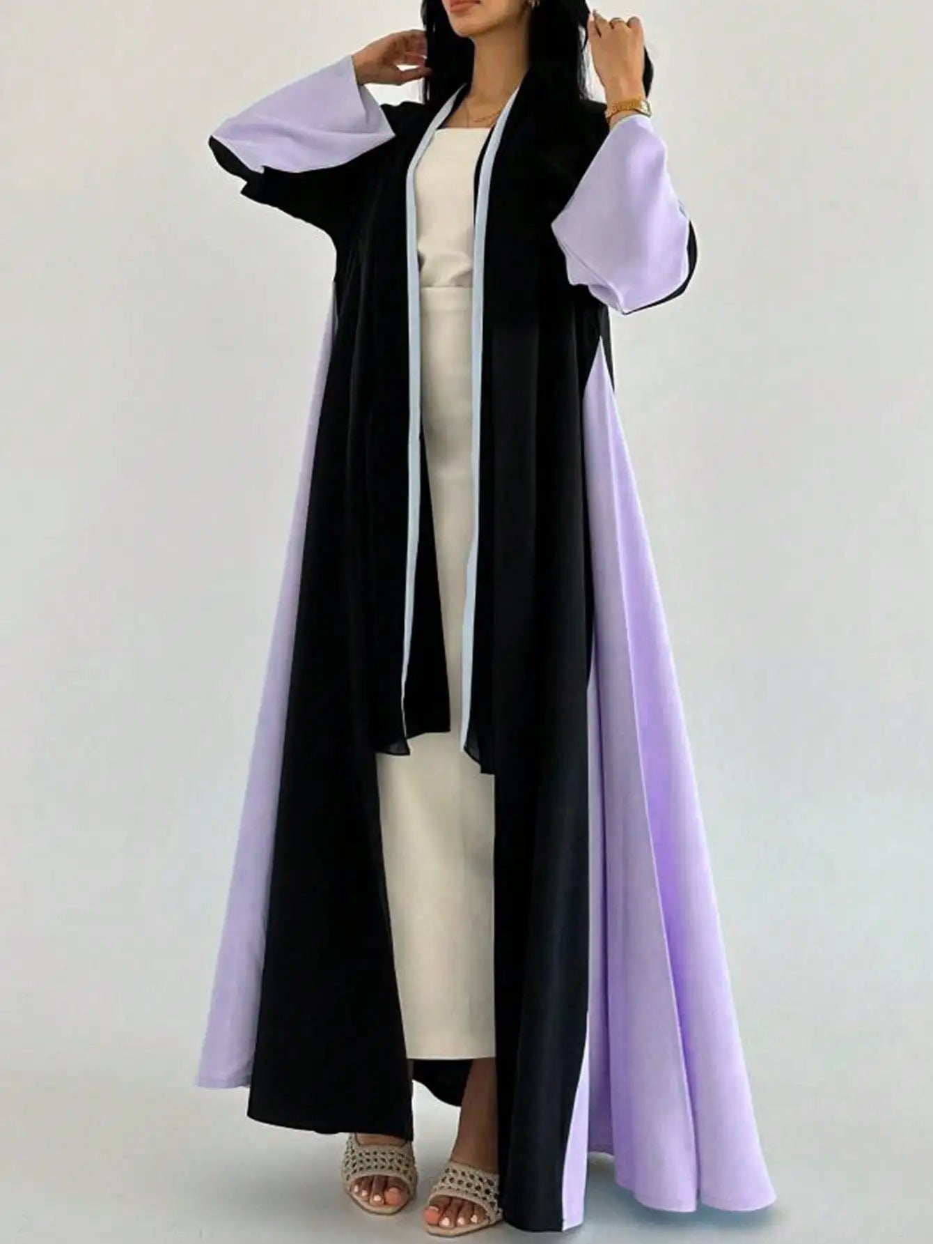 Elegant Multi-Color Open Front Abaya - Full Sleeve