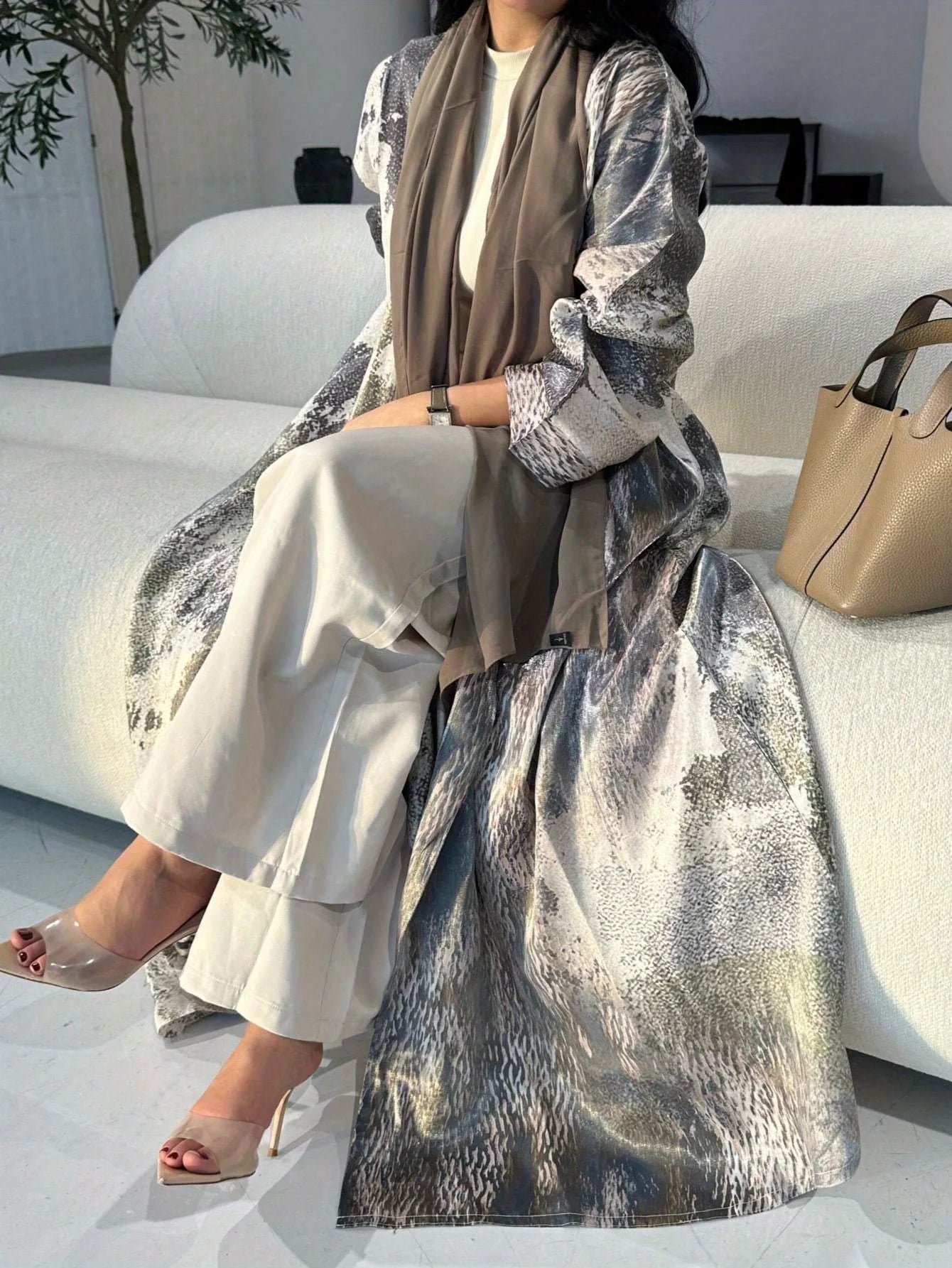 Tie Dye Abaya with Full Sleeves