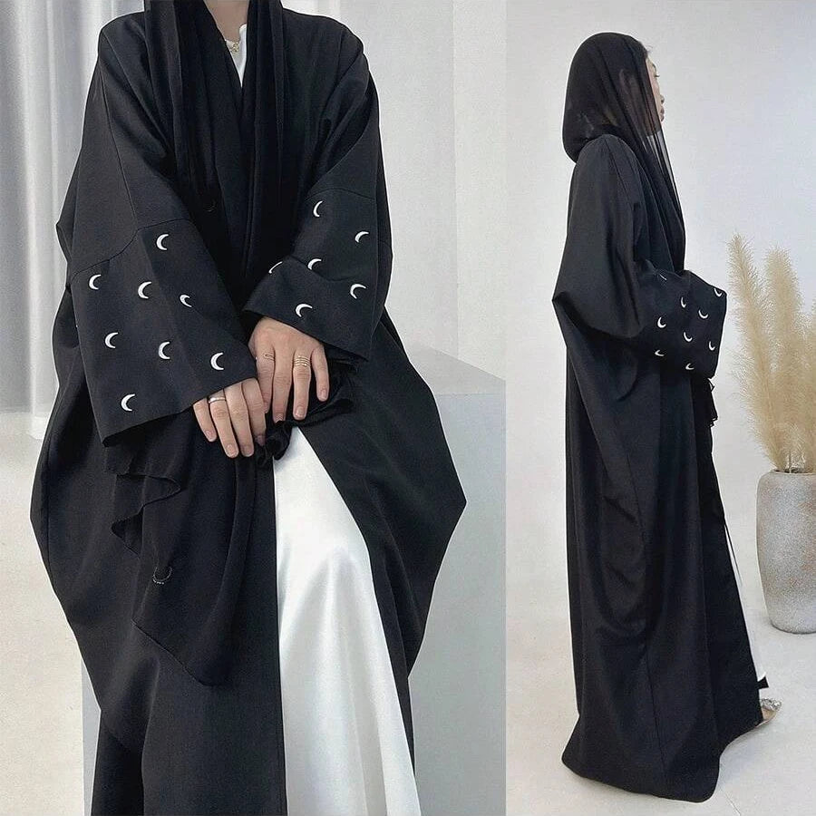 Elegant Moon Embroidery Abaya Cape with Beautiful Colors