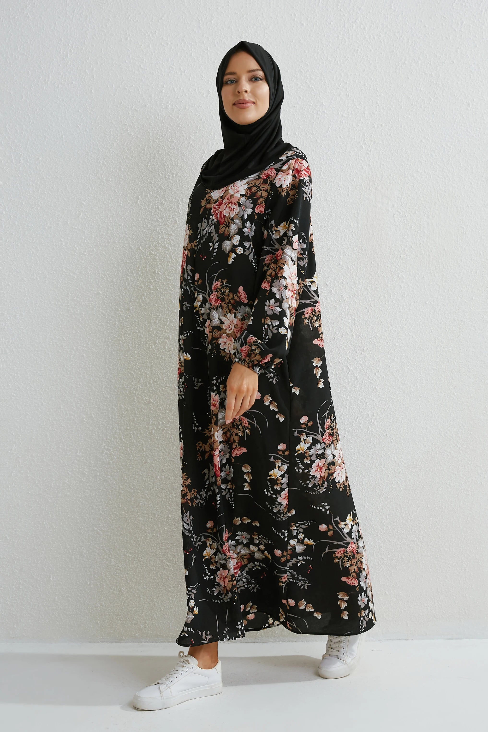 Black Loose Abaya Plain or Floral Print