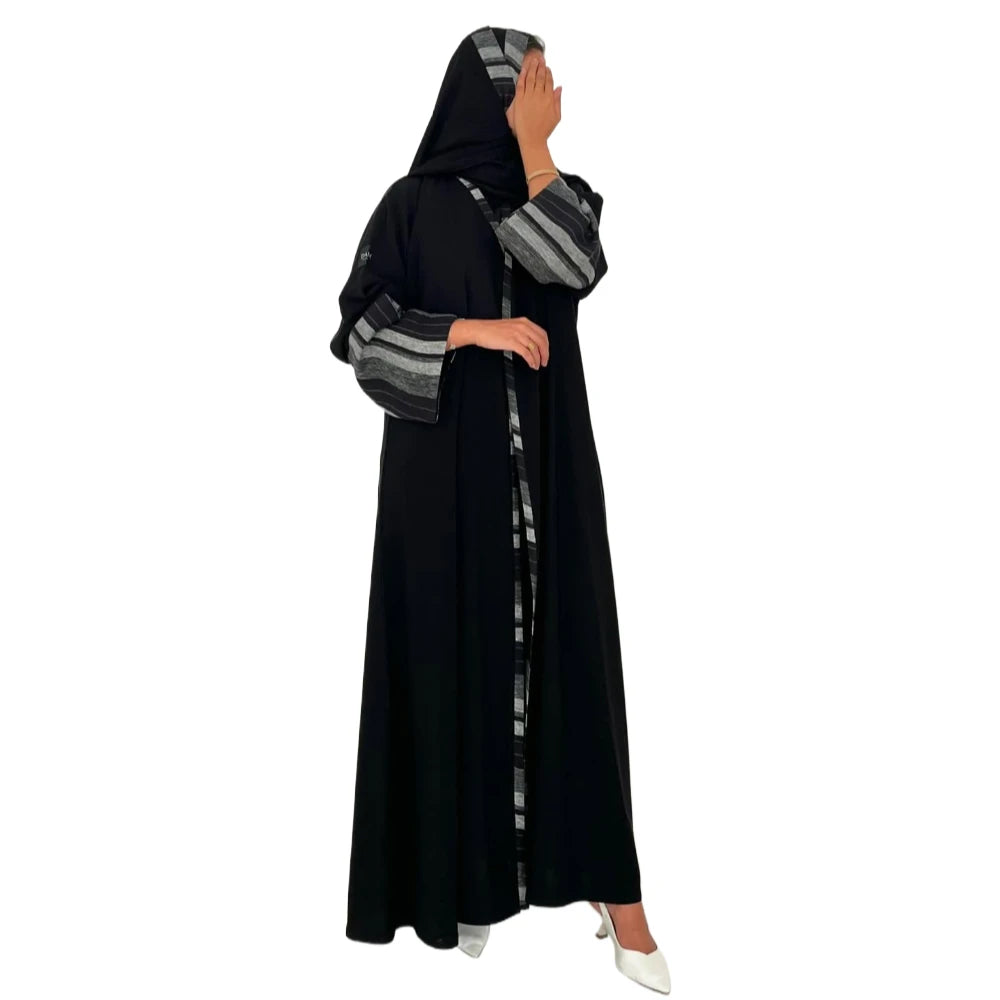 Black Abaya with Hijab - Wide Sleeve Set