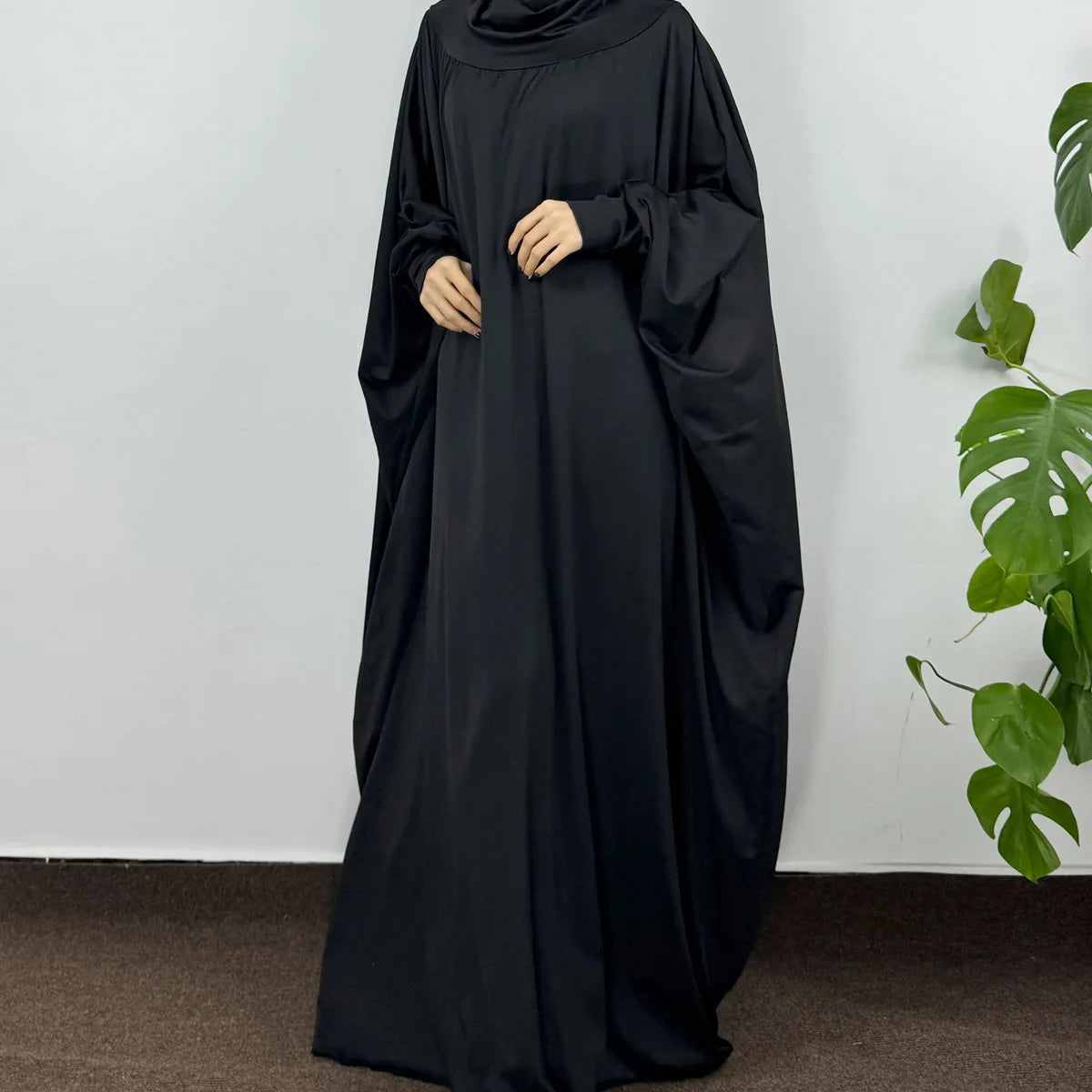 Plain Abaya with Hood - One Piece