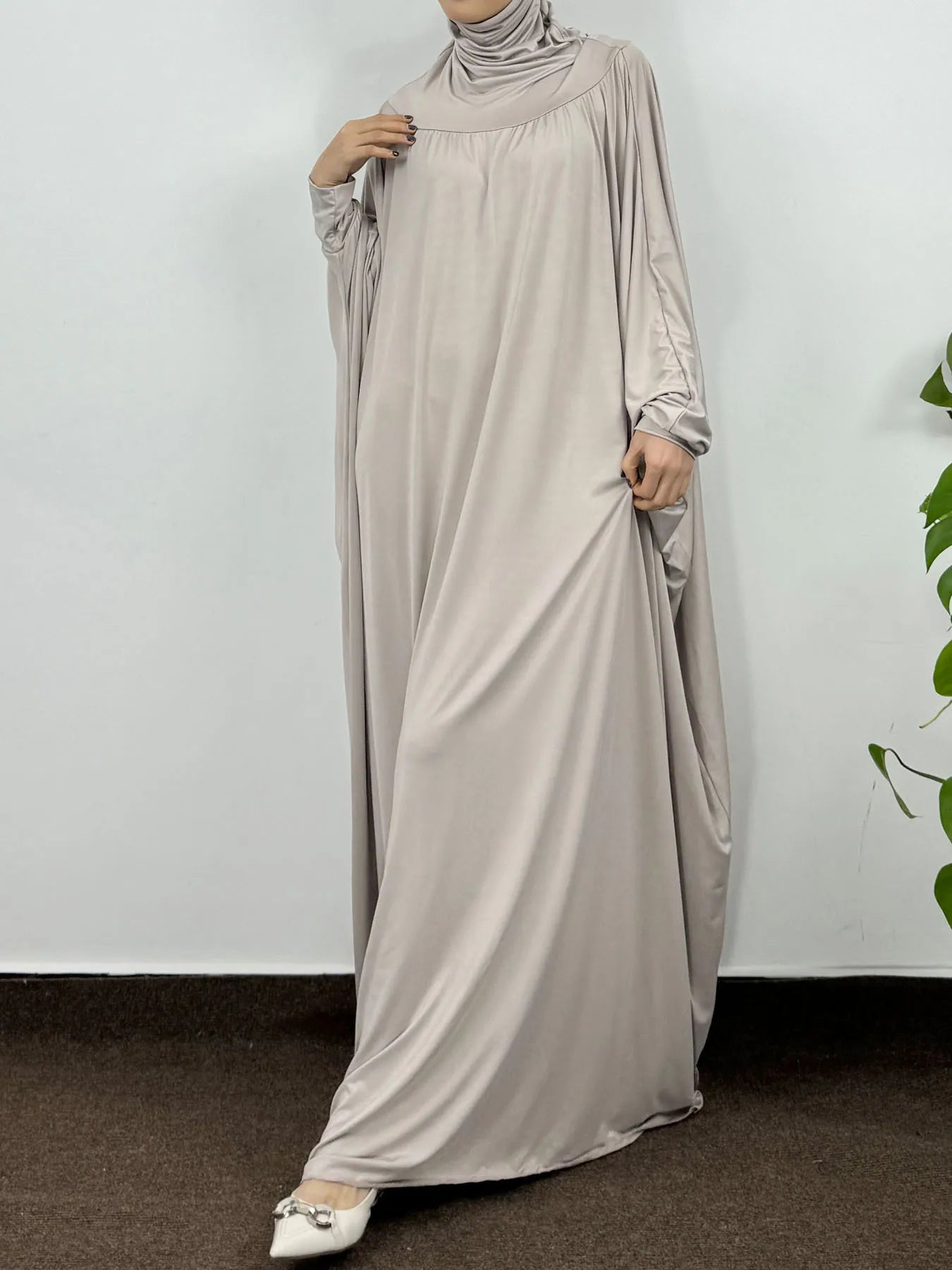 Plain Abaya with Hood - One Piece