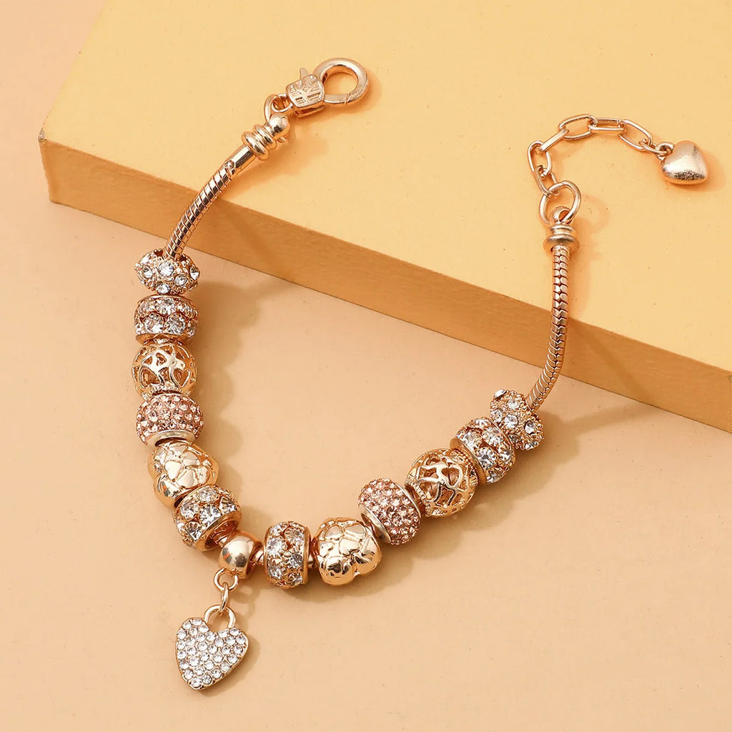 1PC Women's Fashion Pan Family DIY Multi Element Love Beaded Bracelet Date Travel Banquet Party Holiday Dressing Gift